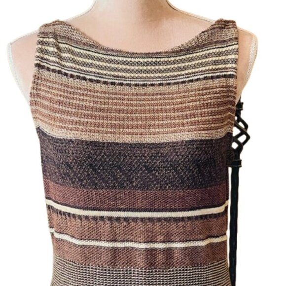 Vintage Lauren Ralph Lauren Midi Boho Southwest Sweater Dress Petite Medium - Picture 2 of 6